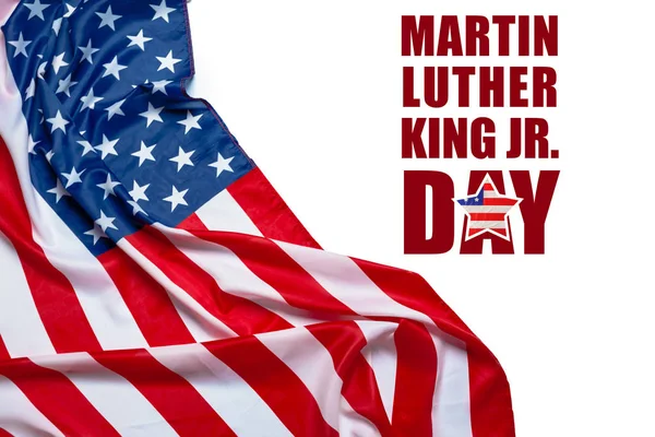 アメリカの国旗とハッピーのマーティン ルーサー キングの日の背景 — ストック写真