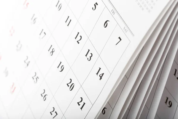 Stron Kalendarza Bliska Biznes Czas Koncepcja — Zdjęcie stockowe