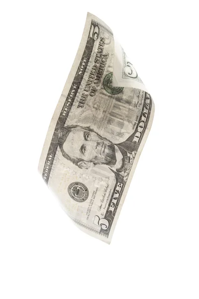 Close Nota Dólar Isolada Sobre Fundo Branco — Fotografia de Stock