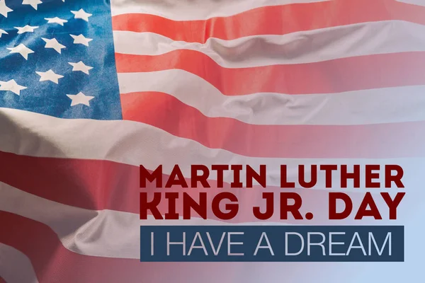 Feliz Martin Luther King Fondo Del Día Con Bandera Americana — Foto de Stock
