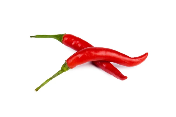 Close Red Hot Chilli Peppers Isolated White Background — Stock Photo, Image