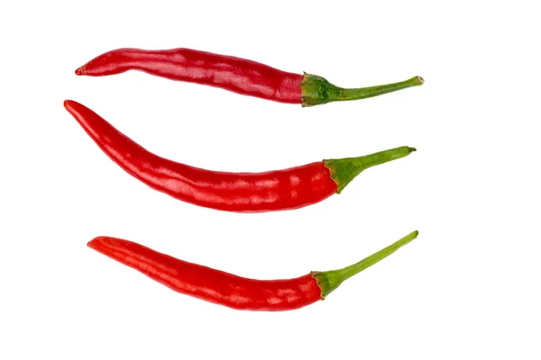 Close Red Hot Chilli Peppers Isolated White Background — Stock Photo, Image