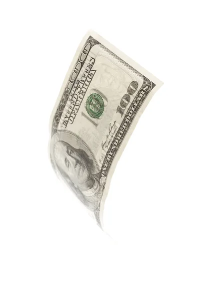 Close Nota Dólar Isolada Sobre Fundo Branco — Fotografia de Stock