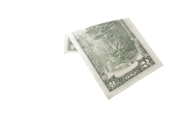Nahaufnahme Der Dollarnote Isoliert Auf Weißem Hintergrund — Stockfoto