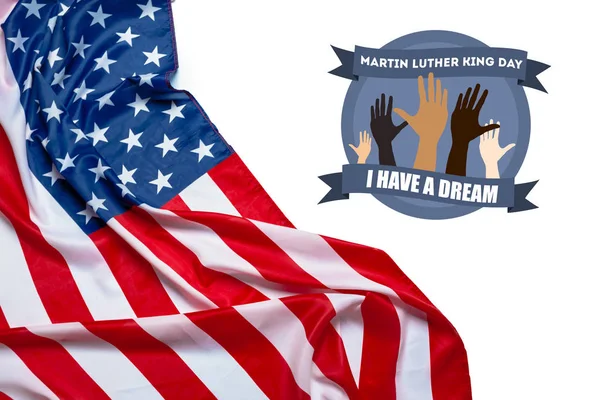 Feliz Martin Luther King Fondo Del Día Con Bandera Americana — Foto de Stock