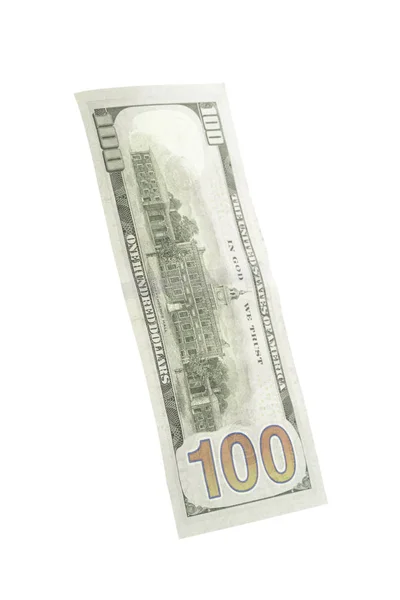 Nahaufnahme Der Dollarnote Isoliert Auf Weißem Hintergrund — Stockfoto