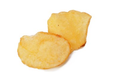 Patates cipsi beyaz arkaplanda izole 