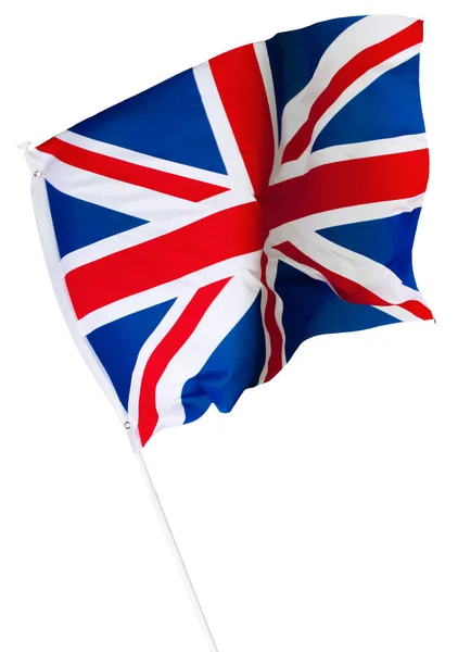Σημαία Της Μεγάλης Βρετανίας Που Απομονώνονται Λευκό Φόντο — Φωτογραφία Αρχείου