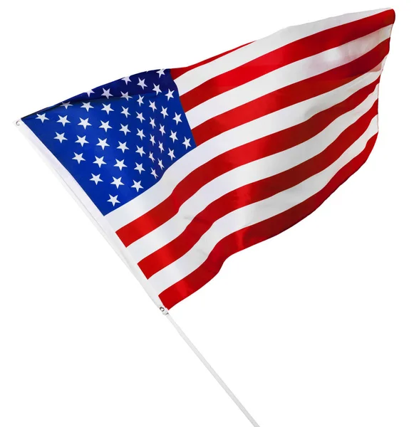 Американський Прапор Ізольований Білому Тлі — стокове фото