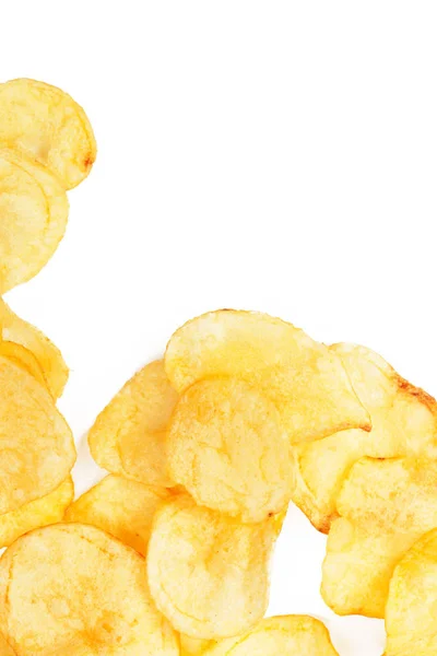 Kartoffelchips Isoliert Auf Weißem Hintergrund — Stockfoto