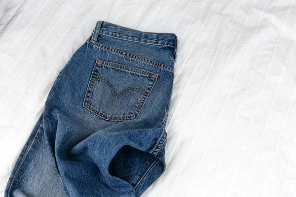 Estúdio Tiro Jeans Vestuário Denim — Fotografia de Stock
