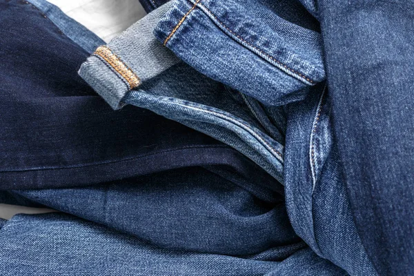 Zblízka Modré Džíny Textury — Stock fotografie
