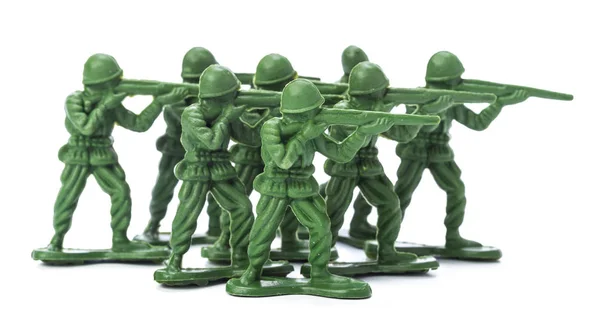 Збірка Традиційних Іграшкових Солдатів Білому Тлі — стокове фото