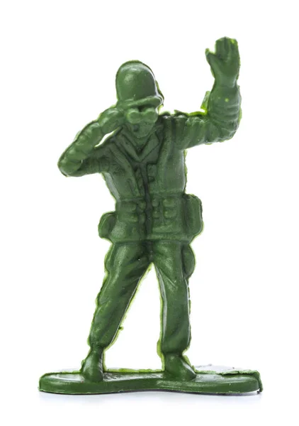 Іграшковий Солдат Ізольований Білому Тлі — стокове фото