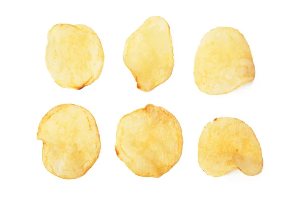 Картопляні Чіпси Ізольовані Білому Тлі — стокове фото