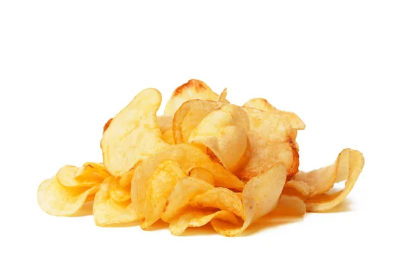 Kartoffelchips Isoliert Auf Weißem Hintergrund — Stockfoto