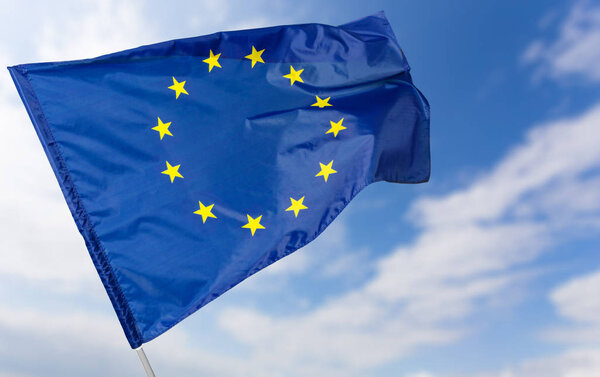 european flag on background,close up