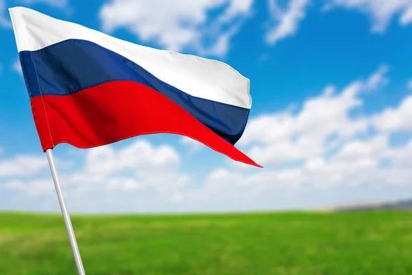 Russian Flag Blue Sky — Stock Photo, Image