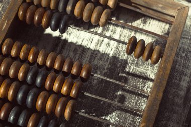 eski ahşap abacus yakın çekim
