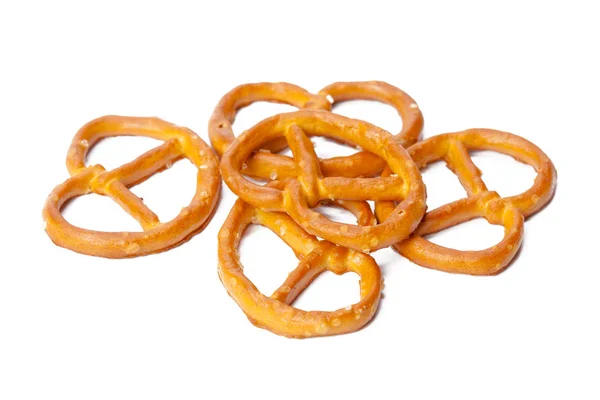 Salted Pretzels Isolated White Background — Stock Photo, Image