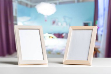 Tasarımınız için kopya alanı ile iki Ahşap dekoratif çerçeve