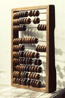 eski ahşap abacus yakın çekim