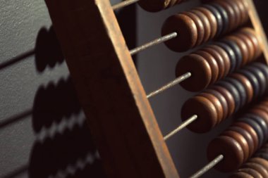 eski ahşap abacus yakın çekim