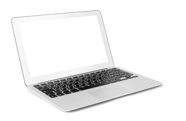 Zár Megjelöl Laptop Elszigetelt Fehér Backgorund — Stock Fotó