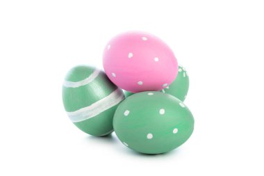 Beyaz backgrund, tatil kavramı izole Paskalya yumurtaları