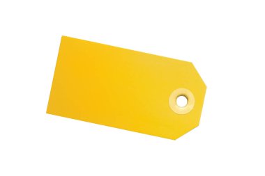 Beyaz arka plan üzerinde izole renkli etiket yakın çekim 