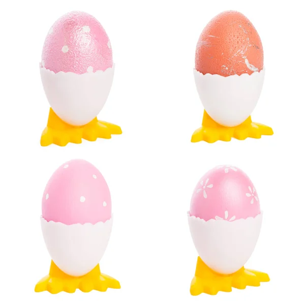 Пасхальные Яйца Изолированы Белой Backgrund Праздничная Концепция — стоковое фото