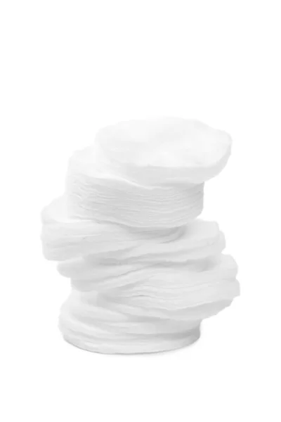 Baumwollschwämme Isoliert Auf Weißem Hintergrund — Stockfoto