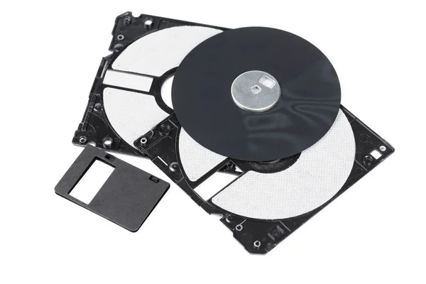 Close Computer Floppy Disks Isolated White Background — Stock Photo, Image