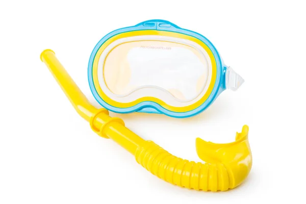 Snorkel Och Dykning Mask Isolerad Vit Bakgrund — Stockfoto