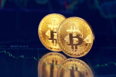 Bitcoin para birimi, iş ve finansal kavramı