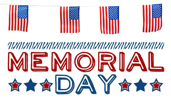 Composite Image Memorial Day Holiday Concapt American Flag — Stock Photo, Image