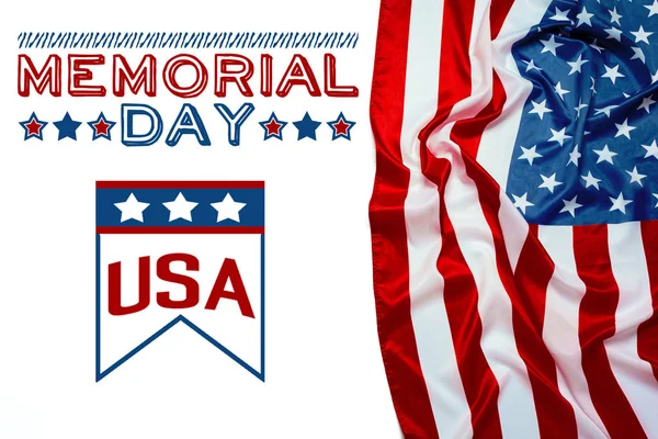 Kompozit Kép Memorial Day Holiday Concapt Amerikai Zászló — Stock Fotó