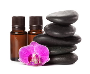 Zen stone ve orkide. Spa konsept