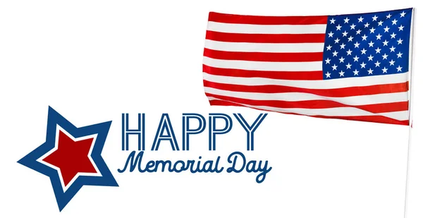Kompositbild Des Gedenktages Feiertagsbekleidung Mit Amerikanischer Flagge — Stockfoto