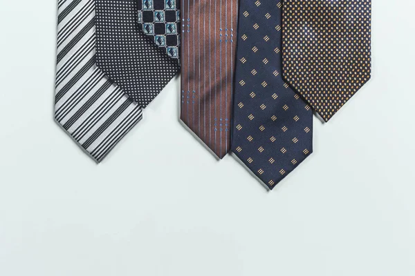 Close Colorful Ties White Background — Stock Photo, Image