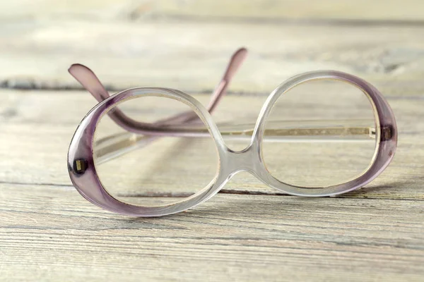 Lunettes Vue Sur Table Bois — Photo