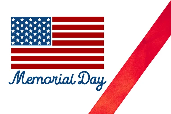 Composite Image Memorial Day Holiday Concapt American Flag — Stock Photo, Image