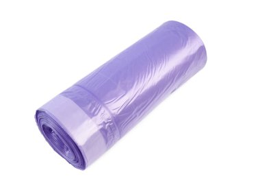 Beyaz arkaplanda izole edilmiş plastik çöp torbaları