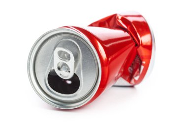 Sıkıştırılmış kırmızı görünümü kadar yakın beyaz arka plan üzerinde izole