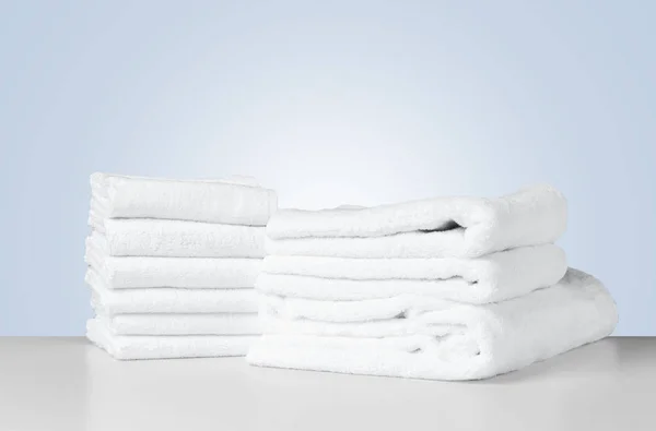 Stack Folded White Spa Towels — Stock Photo, Image