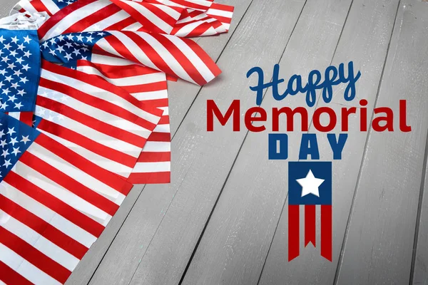 Imagem Composta Memorial Day Feriado Concapt Com Bandeira Americana — Fotografia de Stock