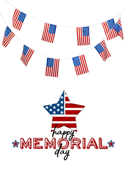 Sammansatt Bild Memorial Day Holiday Concapt Med Amerikanska Flaggan — Stockfoto