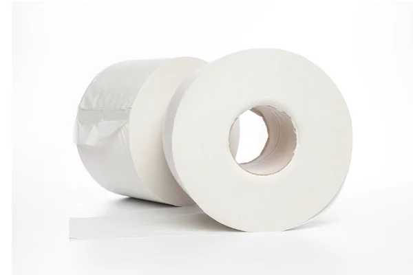 Рулони Туалетного Паперу Білому Тлі — стокове фото