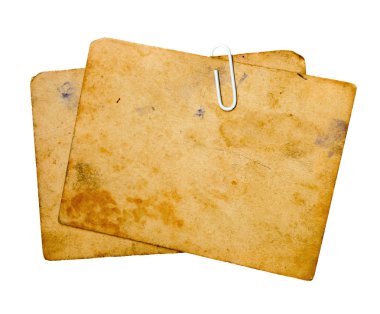 Beyaz arka plan üzerine eski kağıt yaprak.