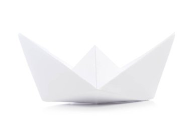 origami paper boat isolated on white background clipart